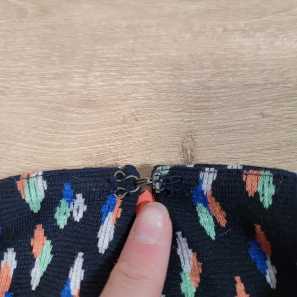 Maeve Anthropologie Size 8 Long Midi Skirt Geometric Artsy Eccentric Faux Wrap - Picture 9 of 9